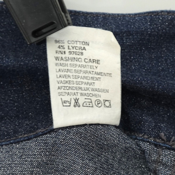 Y2K Pepe Jeans London Cropped Jacket Womens Medium Blue Metallic Thread Sparkle - Picture 14 of 14